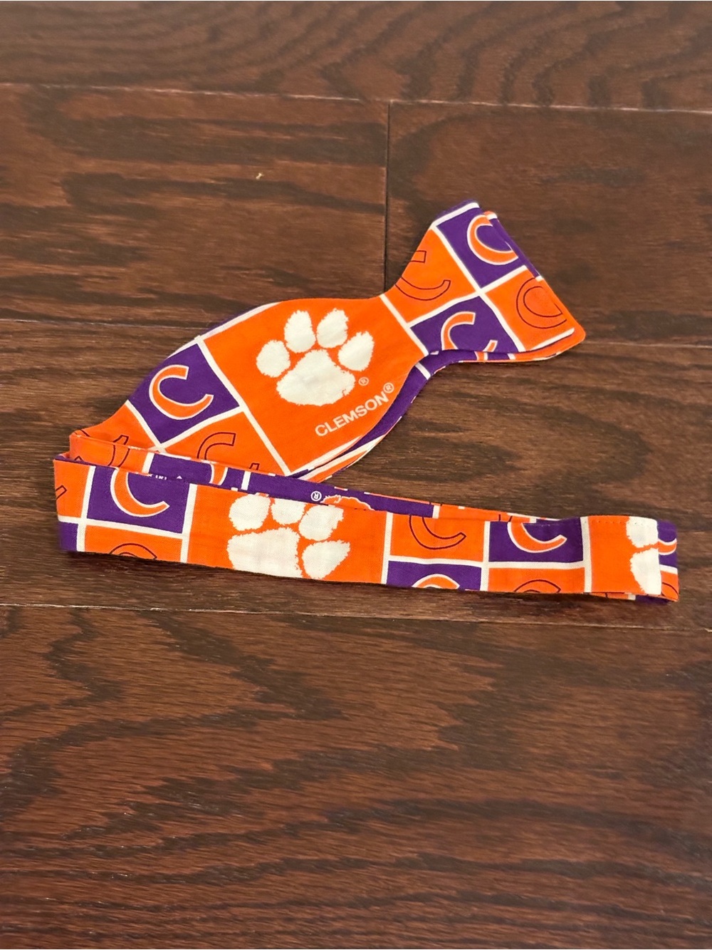 Clemson Tigers Handcrafted Paw Bow Tie by Monica Maria One Size Fits Most